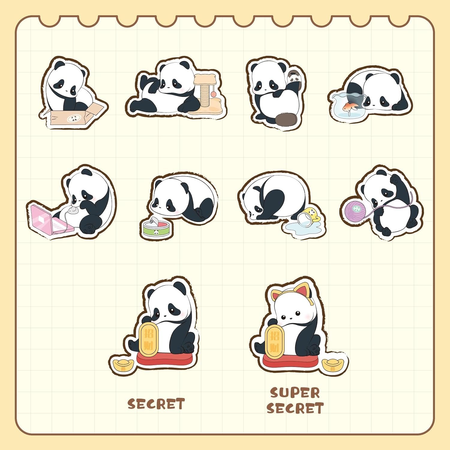 Caja oficial Panda Roll Panda as a Cat junto a figura desempaquetada