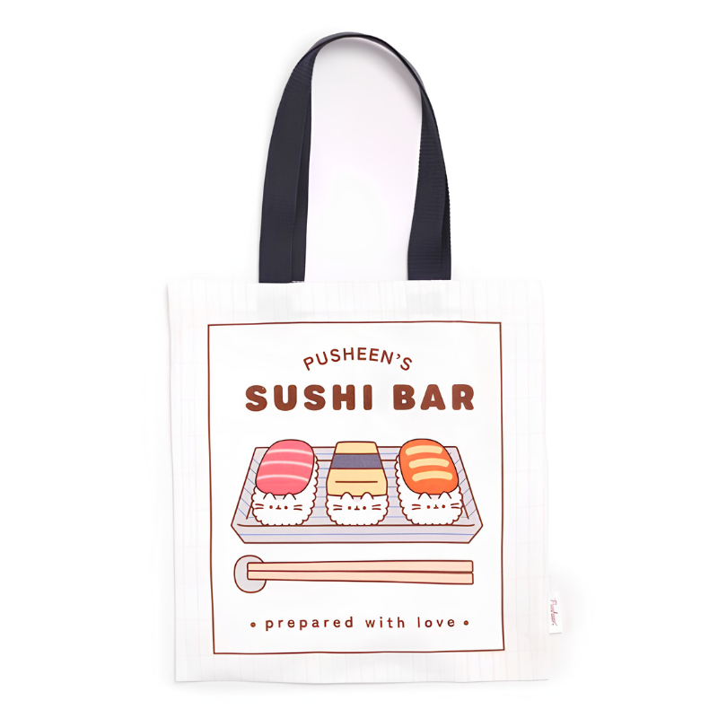 Bolsa tote bag Pusheen Sushi Club con estampado pastel