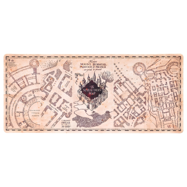 Alfombrilla Harry Potter Mapa del Merodeador 80x35 sobre escritorio