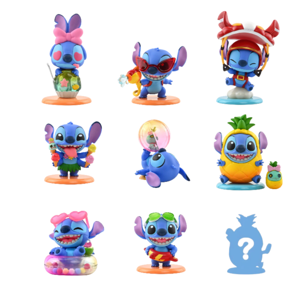 Figura sorpresa Stitch On Holiday Cosbi con cajita misteriosa