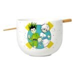 Bol para ramen Hunter x Hunter de cerámica con palillos y diseño temático del anime