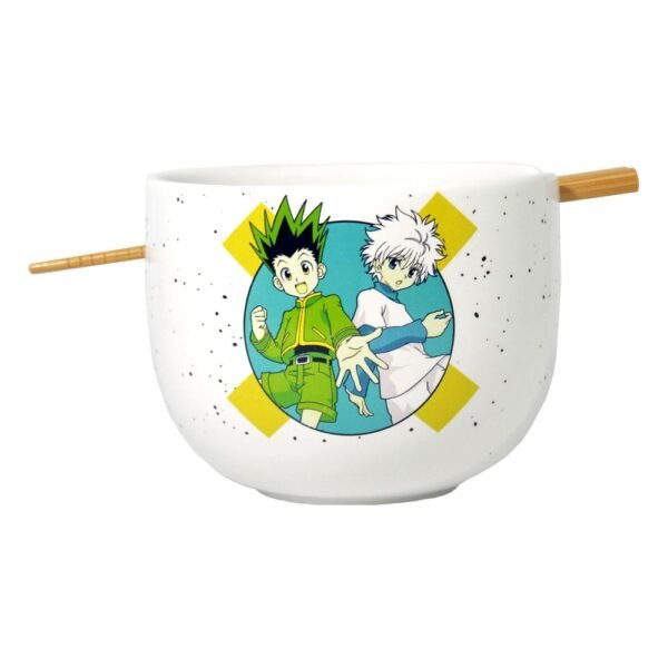 Bol para ramen Hunter x Hunter de cerámica con palillos y diseño temático del anime