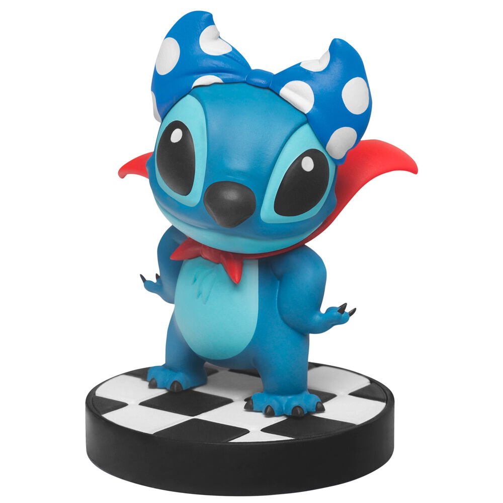 Detalle del acabado azul intenso y orejas de la figura de Stitch