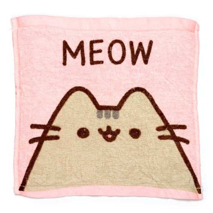 Toalla comprimida Pusheen verde menta expandida tras añadir agua