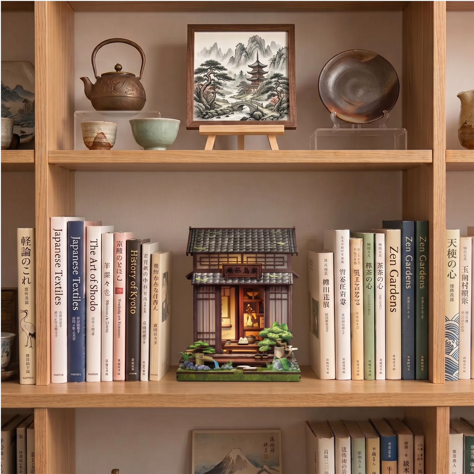 Piezas de madera precortadas del kit Book Nook Casa de Té Japonesa