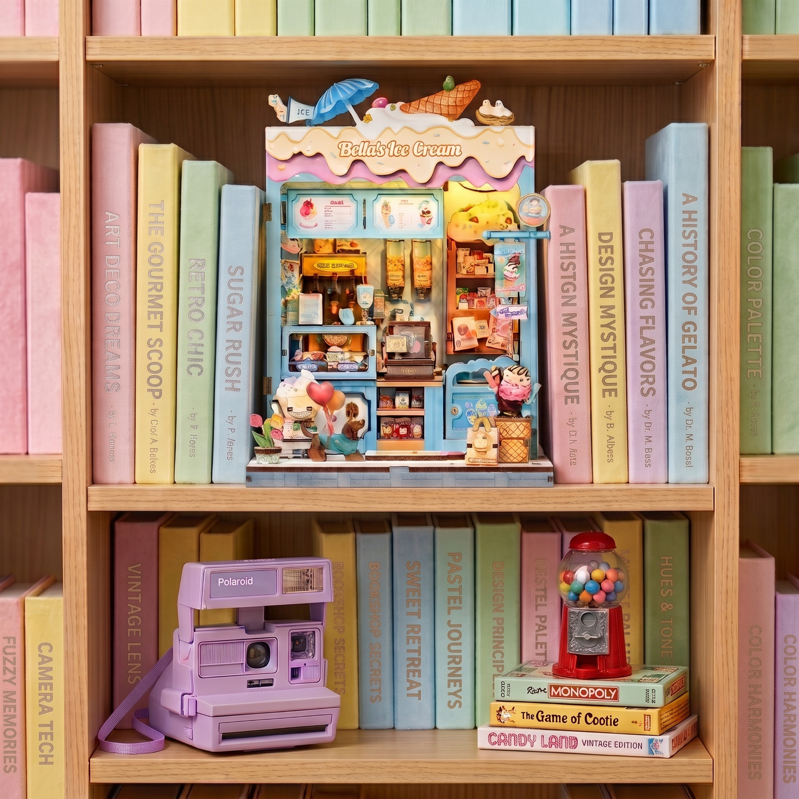 Book Nook DIY Heladería Vintage