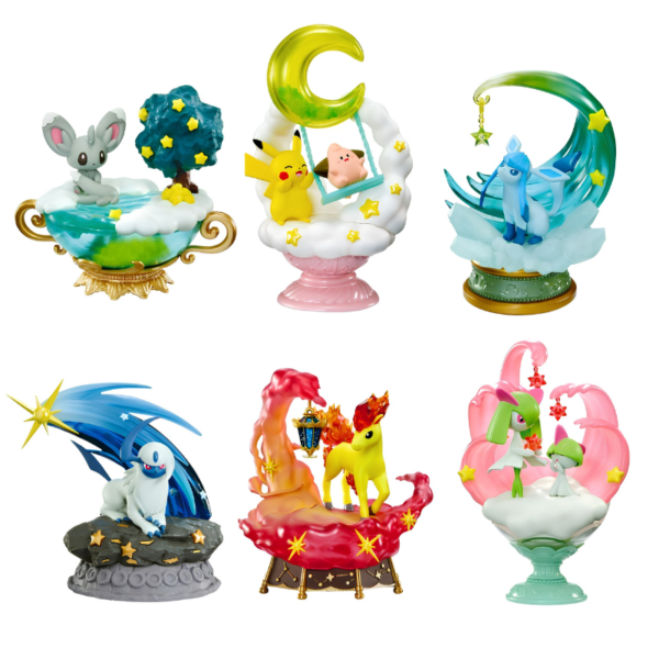 Blind Box Pokémon Noche Estrellada, caja cerrada con diseño de luna y estrellas