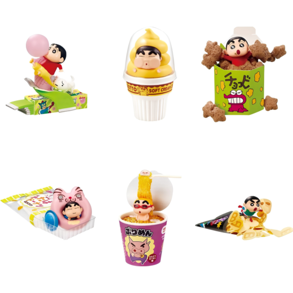 Blind Box Shin Chan Fiesta de Snacks con figura y accesorios miniatura