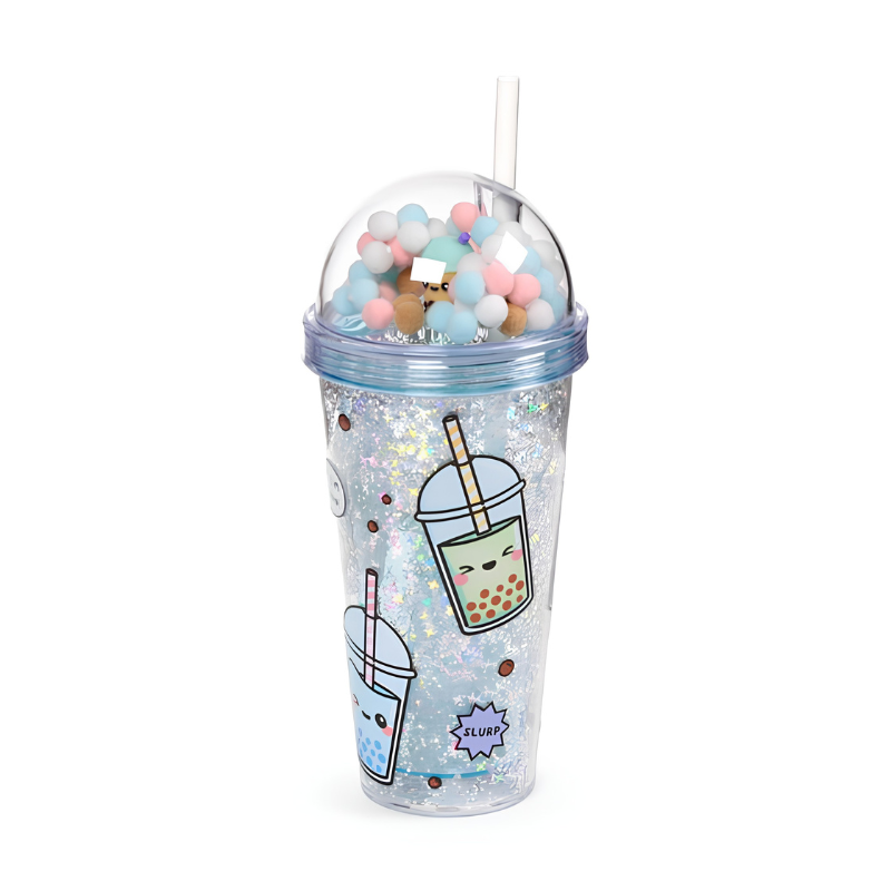 Vaso Bubble Tea con tapa cerrada antigoteo