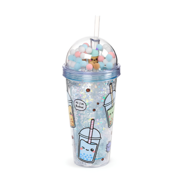 Vaso con Tapa y Pajita Bubble Tea 380ml