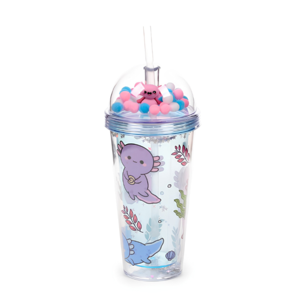 Vaso con Tapa y Pajita Ajolote 380ml