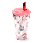 Vaso con Tapa y Pajita Pusheen 500ml