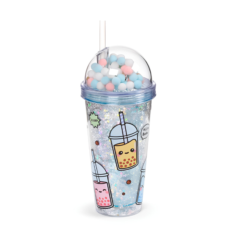Vaso Bubble Tea de doble pared relleno de bebida fría