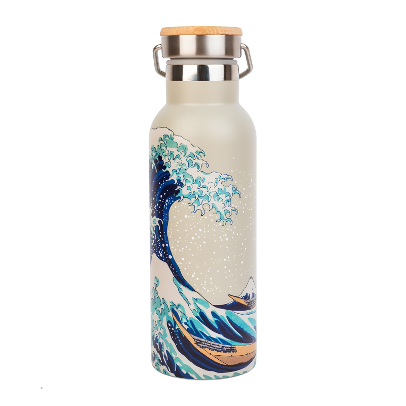 Botella de acero inoxidable La Gran Ola de Kanagawa de Hokusai, 500 ml