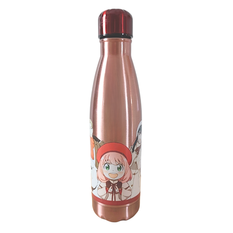 Botella térmica Spy x Family 500ml con ilustración de Loid, Yor, Anya y Bond
