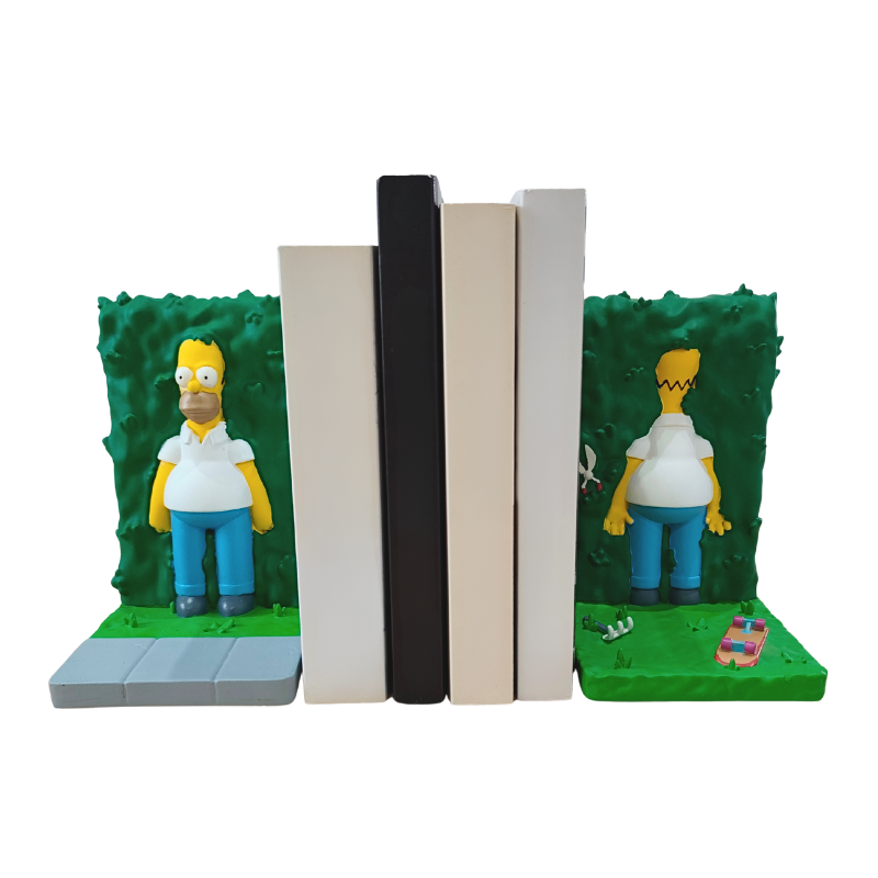 Pieza izquierda del set sujetalibros Homer adentrándose en el seto