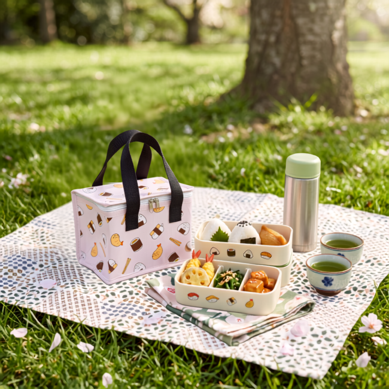 Bolsa refrigerante Pusheen Sushi Club con detalle del estampado
