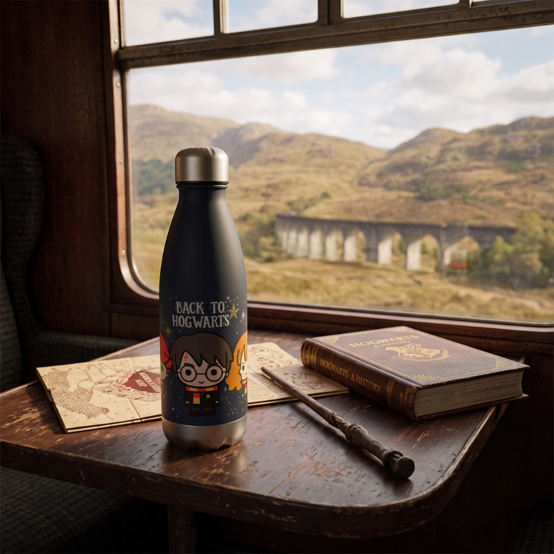 Botella Harry Potter Back to Hogwarts con tapón de rosca antifugas