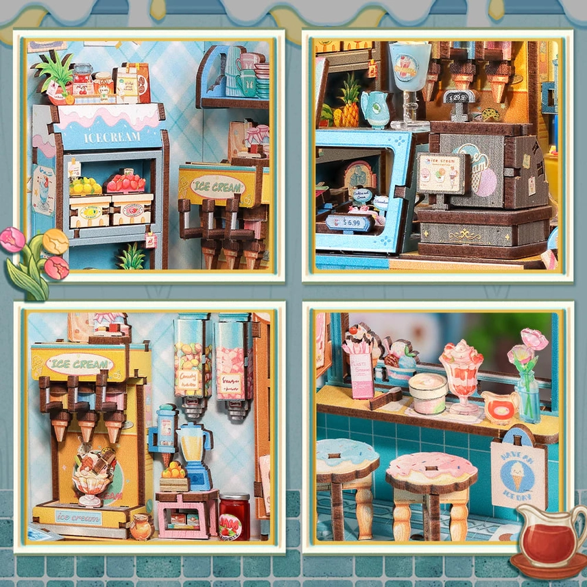 Book Nook DIY Heladería Vintage