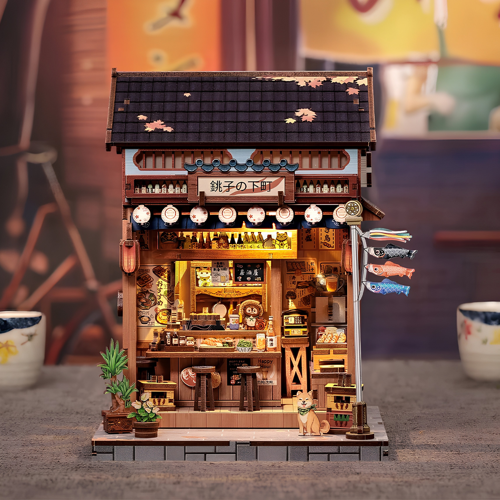 Piezas de madera troqueladas del kit Book Nook Izakaya