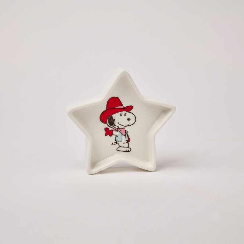 Plato Estrella Snoopy Cowboy con caja regalo
