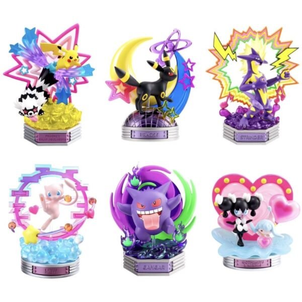 Blind Box Pokémon con luces de neón, figura sorpresa estilo disco