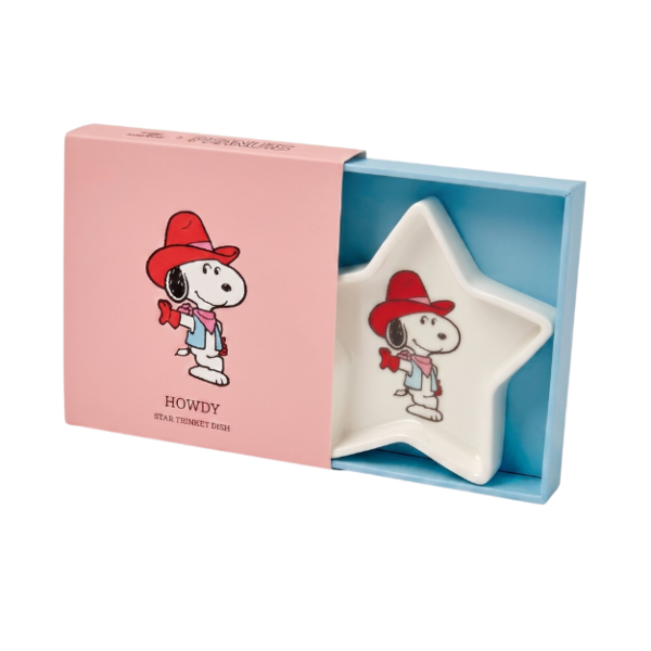 Plato Estrella Snoopy Cowboy de porcelana vegana