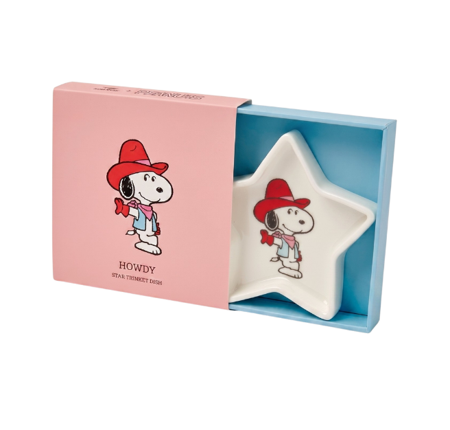 Plato Estrella Snoopy Cowboy de porcelana vegana