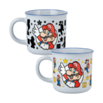 Taza mágica Super Mario en frío con siluetas oscuras de Mario