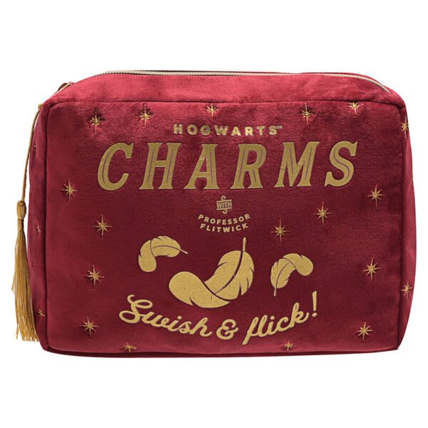 Neceser de terciopelo rojo granate Harry Potter Encantamientos con bordados dorados